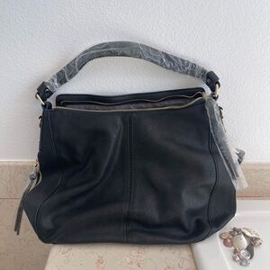 Elegant Black Faux Leather Handbag